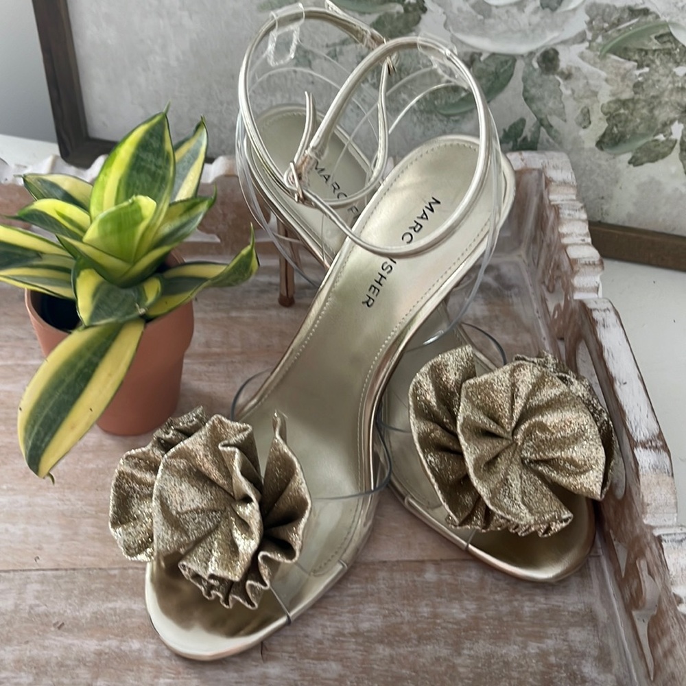 Marc Fisher Sparkly Gold Heels